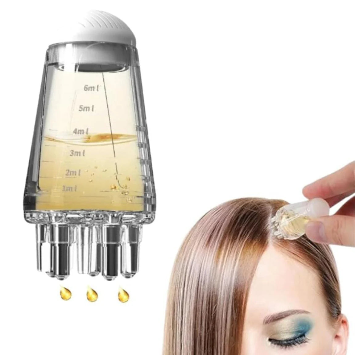 6ml Mini Portable Hair Oil Applicator Bottle - Hair Root Oil Applicator Comb - Scalp Massage Comb - Hair Treatment Comb - For Scalp Hair Growth