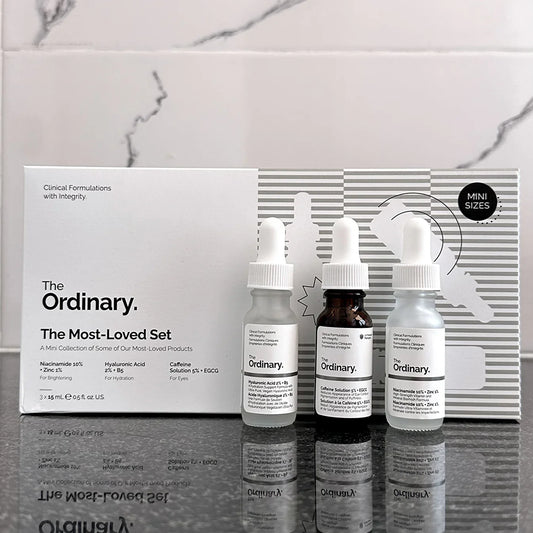 The Ordinary Daily Collection For Face & Eye - Skin Care Bundle Set - Hyaluronic Acid 2% + B5 1 Fl Oz, Niacinamide 10% + Zinc 1% 1 FL Oz, Caffeine Solution 5% + EGCG 1 Fl Oz